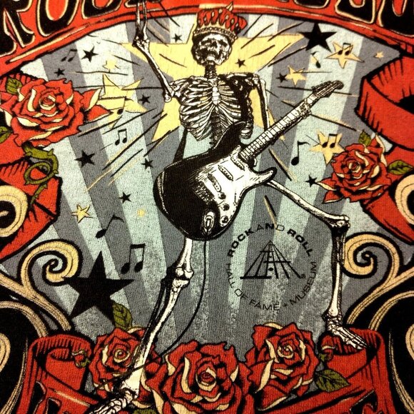 Rock n Roll Hall Of Fame Museum Grateful Dead T Shirt Small Skull Roses Band - Picture 7 of 9